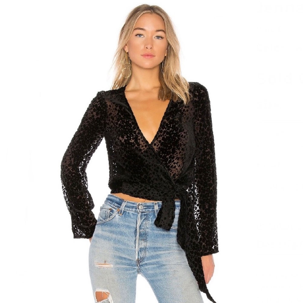NEW PAIGE REVOLVE BLACK WRAP TOP